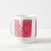 TWO HEARTS KNIT Mug Blanc + Texte (Devant gauche)