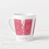 TWO HEARTS KNIT Tasse à Latte + Texte (Angle gauche)
