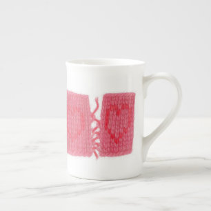 TWO HEARTS KNIT Tasse en porcelaine fine