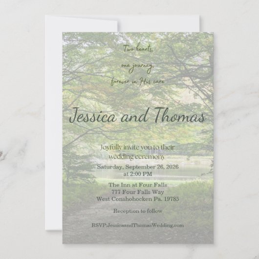 Two Hearts One Journey Photo Wedding Invitation (Devant)