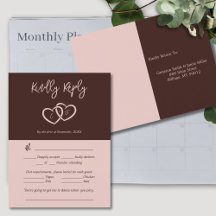 Two Hearts Red Attendance Preference RSVP-kaart