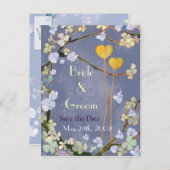 Two Hearts: Save the Date Wedding Briefkaarten (Voorkant / Achterkant)