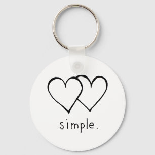 Two Hearts - Simple love - fresh line drawing art Sleutelhanger