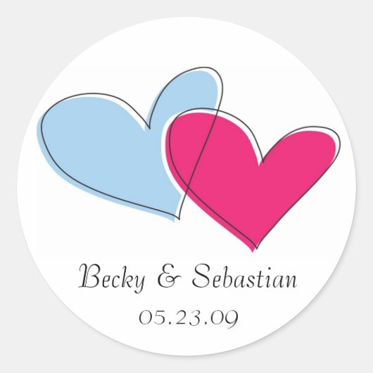 Two Hearts Sticker Labels (Voorkant)