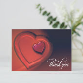 Two Hearts Thank You Card (versie 2) Bedankkaart (Staand voorkant)