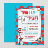 Two I Am | Invitation d'anniversaire du Chat dans (Devant / Derrière)