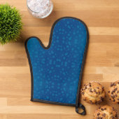 Two images of an oven mitt are shown (De haut en bas)