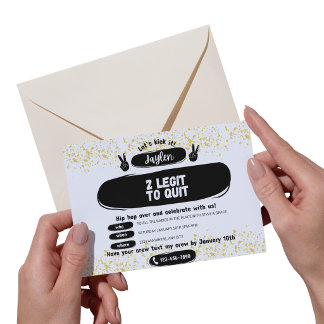 Two Legit to Quit 2nd Birthday Invitation