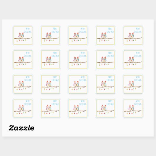 Two Little Birds  Square Sticker (Feuille)
