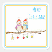 Two Little Birds  Square Sticker (Devant)