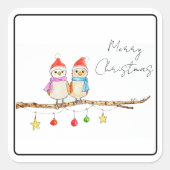 Two Little Birds  Vierkante Sticker (Voorkant)