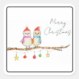 Two Little Birds  Vierkante Sticker