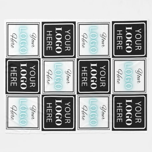 Two Logos Event White Simple Backdrop Fleece Deken (Voorkant (Horizontaal))