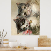 Two lovely Victorian kittens Poster (Keuken)