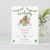 Two Lucky 2nd With Photo Birthday Kaart (Staand voorkant)