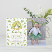 Two Lucky St Patrick's 2nd Birthday Invitation (Debout devant)