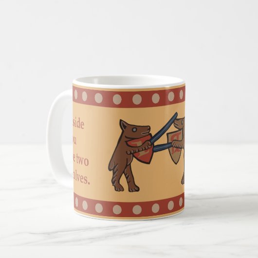 Two Medieval Wolves Coffee Mug (Devant gauche)