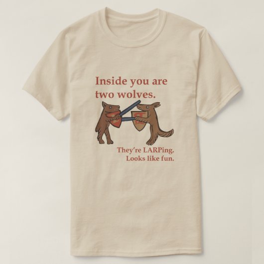 Two Medieval Wolves T-Shirt (Design devant)
