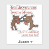 Two Medieval Wolves Vinyl Sticker (Feuille)