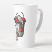 Two MICE Stealing Cherries, Bucket of Cherries Art Latte Mok (Rechterhoek)