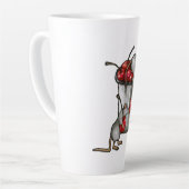 Two MICE Stealing Cherries, Bucket of Cherries Art Latte Mok (Linkerhoek)