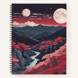 Two Moons Over The Mountains Spiral Bullet Journal