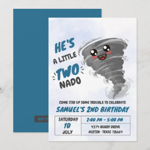 Two-Nado Tornado Tweede verjaardagsfeestje Kaart