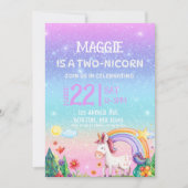 TWO-NICORN 2nd birthday invitation  (Devant)