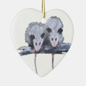"Two Opossum" Heart Ornament (Rechts)