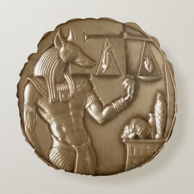 Two Ounce.999 Fine Silver Egyptian Coin Rond Kussen (Voorkant)