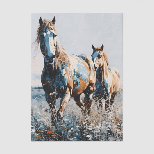 Two Paint Horses decoupage  Tissuepapier (Voorkant)
