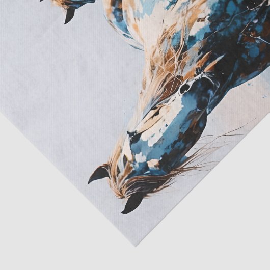 Two Paint Horses decoupage Tissuepapier (Detail)