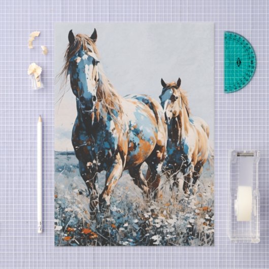 Two Paint Horses decoupage  Tissuepapier (Craft)