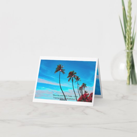 Two Palm Trees Wall Art | Tropical Minimalist Feestdagen Kaart (Achterkant)