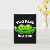 Two Peas In A D Cute Kawaii Funny  Kaart (Gele Bloem)