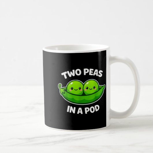 Two Peas In A D Cute Kawaii Funny  Koffiemok (Rechts)