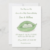 Two Peas In a Pod Twin Baby Shower Invitation (Devant)