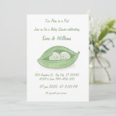 Two Peas In a Pod Twin Baby Shower Invitation (Debout devant)