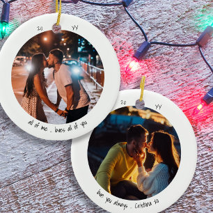 Two Photo All of Me Loves all of You Minimalistisc Keramisch Ornament