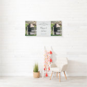 Two Photo Custom Script 25th Wedding Anniversary Spandoek (Insitu)