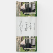 Two Photo Custom Script 25th Wedding Anniversary Spandoek (Verticaal)