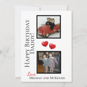 Two Photo Happy Birthday Dad Persoonlijke Kaart