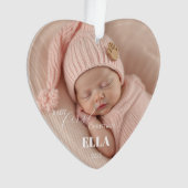 Two Photos Minimalist Pink Baby First Christmas  (devant)