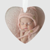 Two Photos Minimalist Pink Baby First Christmas  (dos)