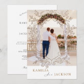 Two-Piece Modern Minimalist Folded Wedding  Kaart (Voorkant / Achterkant)