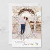 Two-Piece Rose Gold Black Back Minimalist Wedding  Kaart (Voorkant)