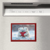 Two Polar Bear Cubs Valentine Magnet Magneet (Insitu (Vaatwasser))