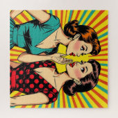 Two Pop Art Women Telling a Secret  Legpuzzel (Horizontaal)
