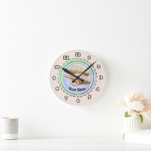 Two Pretty seashells clock Ronde Klok (Huis)