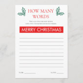 Two Printable Christmas Games Card Kaart (Achterkant)
